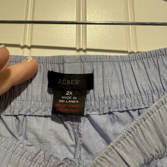 J Crew Blue End On End Cotton Wide Leg PJ Pants NEW Plus Size 2X - Picture 5 of 8